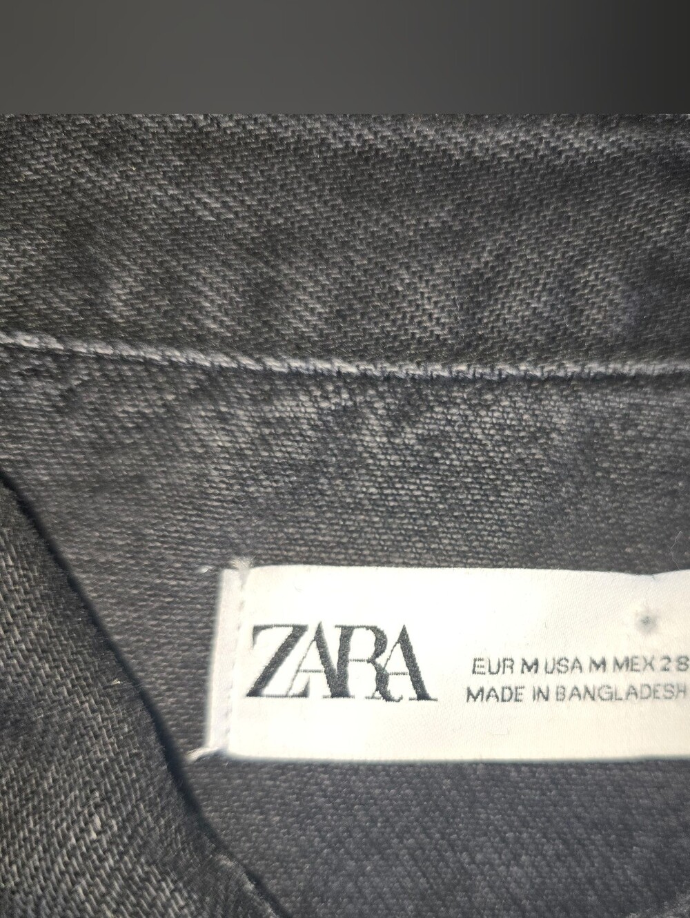 NWT Zara Washed Black Denim Mini Shirt Dress New Size M - Picture 12 of 13